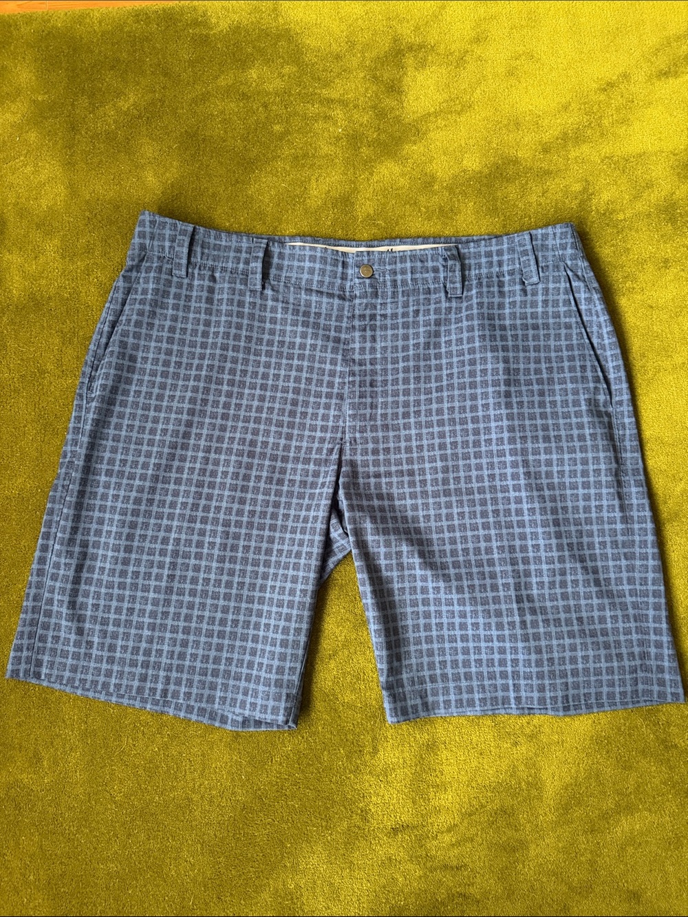 Callaway Blue Grid Pattern Flat Front Shorts Size 40